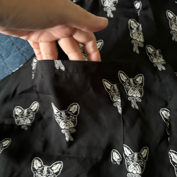 Torrid Harper Blouse Size Boston Terrier/Frenchie Dog Sleeveless Black White - Picture 6 of 9